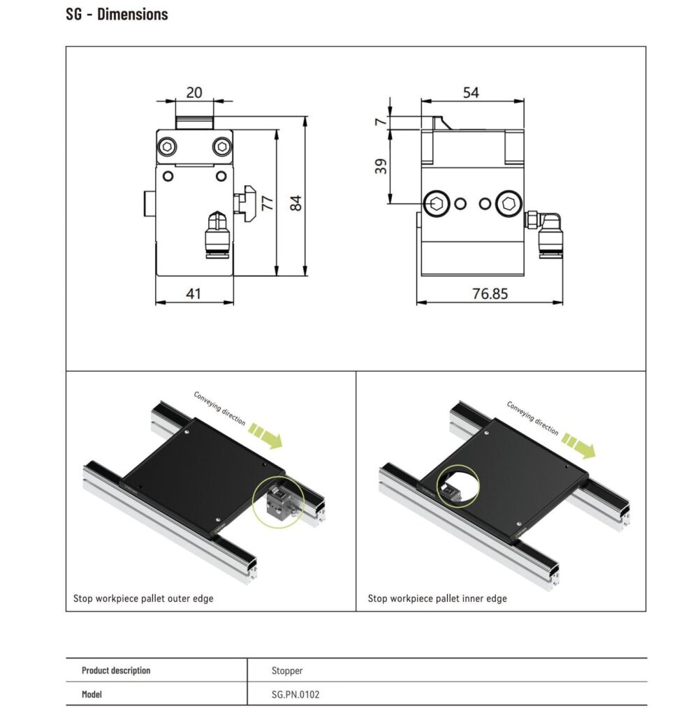 Pneumatic Non Dampened Pallet Stopper