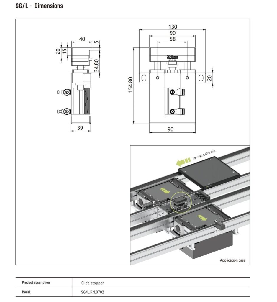 SG L Slide stopper Cross Stopper